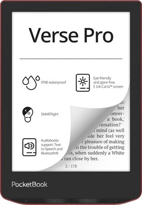 PocketBook Verse Pro Rot 16 GB eBook-Reader 6 Zoll DACH-Version eINK Touch USB-C