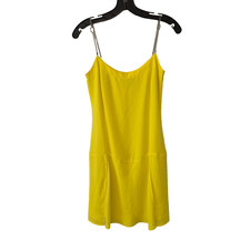 Vintage Ritmo di Perla La Perla Yellow Mini Dress Knotted Metal Straps Italy 40