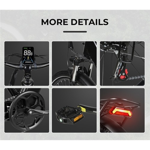 Cityräder MTB E-Bike 500W Urban Commuter Hybrid Bike 26" Pedelec Shimano 7-Gänge - Bild 21 von 24
