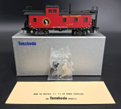 #ad A TENSHODO Brass HO Gauge Caboose W truck Built Up Great Northern # 350 $79.99