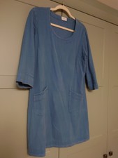 Nomad Blue Tunic Dress 14 Light Teal Cotton