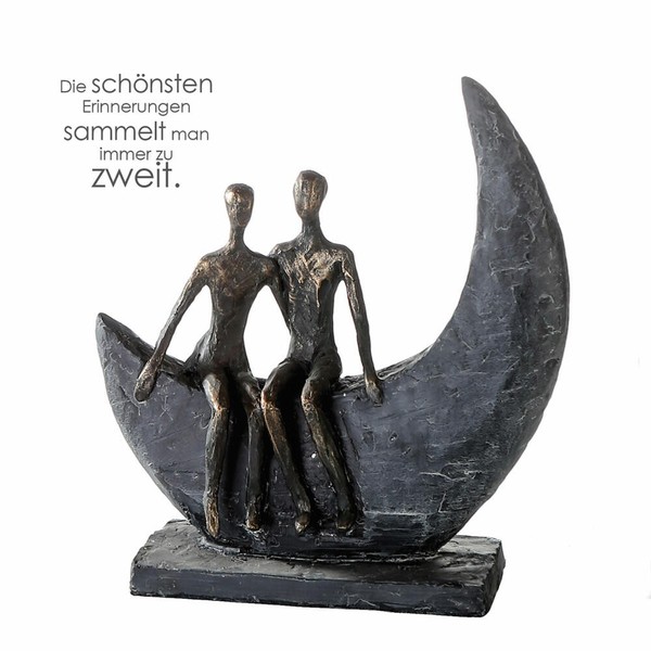 Gilde Skulptur Moon Dekoobjekt Dekoration Dekofigur Kunstharz H 23 Cm 79616-image