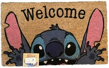 RARE Disney Stitch Closeup Welcome Outdoor Coir Door Mat, 18  x 30  