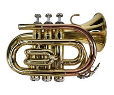 Mendini By Cecilio MPT-L Pocket Trumpet 5772 With Case