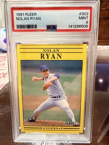 🔥 1991 Fleer – NOLAN RYAN #302 – PSA MINT 9 🔥