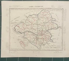 carte geo. ancienne 1832 département de la LOIRE INFERIEUR  (ATLANTIQUE)