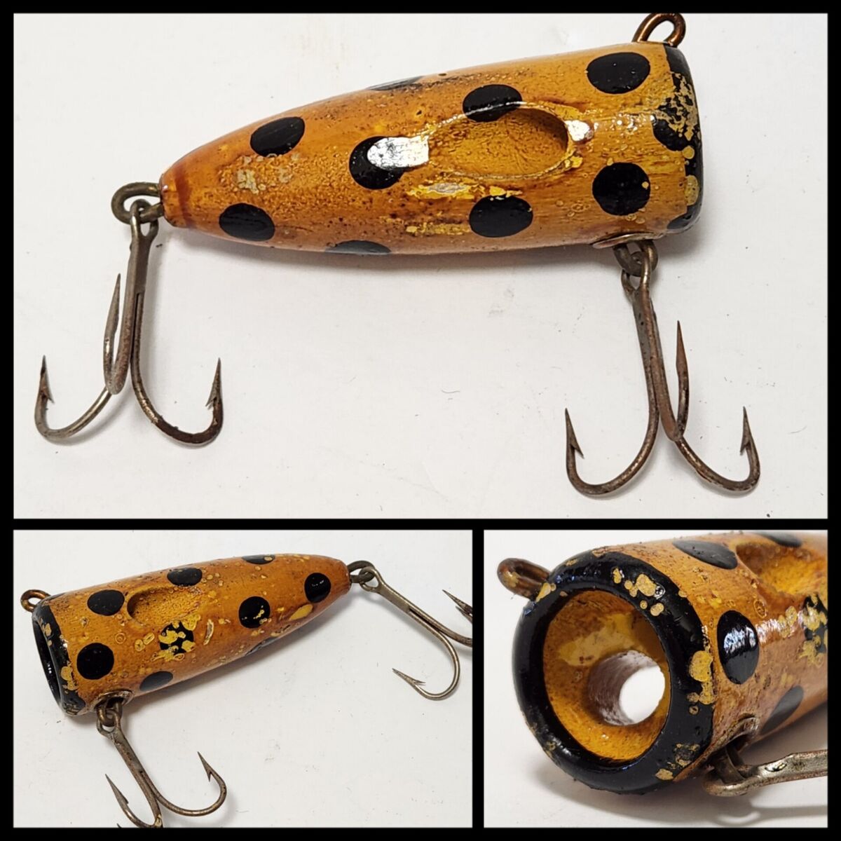 Vintage Biff Bait Company Master Biff Plug Yellow w/ Black Vintage Biff Bait Company Master Biff Plug Yellow w/ Black