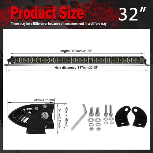 Led Light Bar 2-Rows 8"14" 22" 32"42"52" Led Work light Bar Driving Offroad Car - Picture 24 of 31