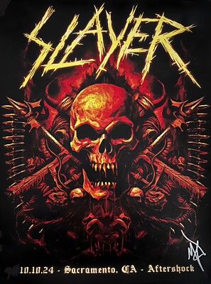 SLAYER- Aftershock Festival 10.10.24 - Original Poster, signiert, neu, gerollt,