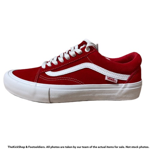 red and white platform vans