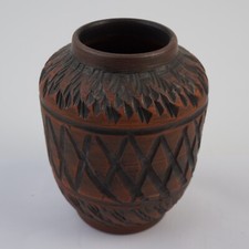 Mid Century Keramik Vase Ritzdekor West Germany Brockmann Keramik Extertal