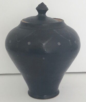 BRIAN EVANS NC STUDIO POTTERY JAR LIDDED URN VESSEL ARTIST GLAZE NORTH CAROLINA