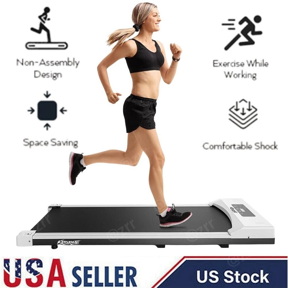 Electric Treadmill Slim Flat Running Machine Portable Walking Pad Home Training[ eBay