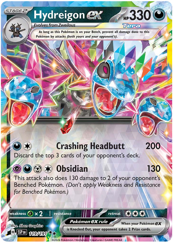 HYDREIGON EX 119/191 SURGING SPARKS POKEMON (DOUBLE RARE, NM)