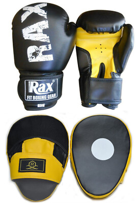 Kinder Curved Focus Pads mit Boxhandschuhen Haken und Jab Boxsack Kick MMA R A X