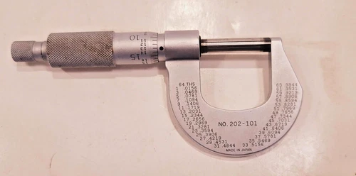 Mitutoyo Outside Micrometer Caliper No. 202-101 0-1" .001" Increments
