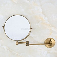 Antique Brass Folding Arm Wall Mount Magnifying Cosmetic Bathroom Mirror wba635