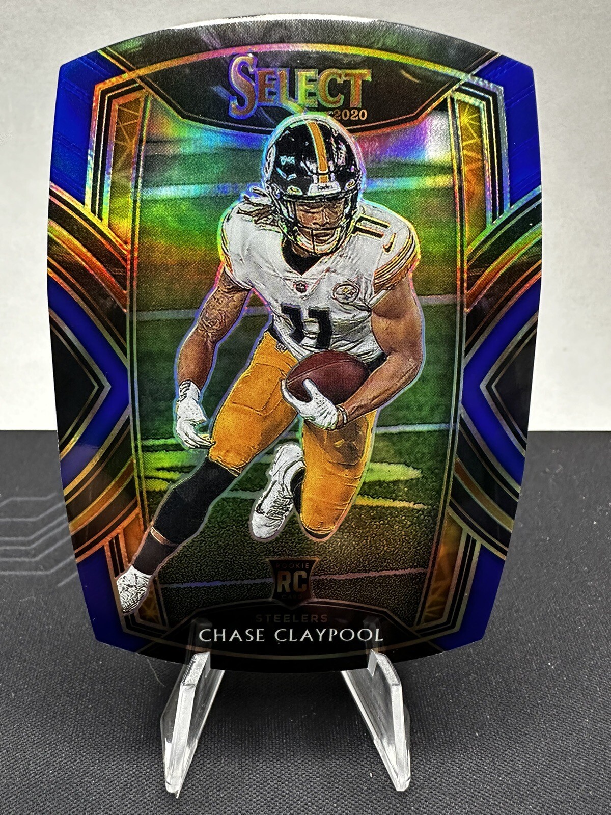 💥2020 Panini Select Chase Claypool Club Level Blue Die cut #270 Rookie Steelers