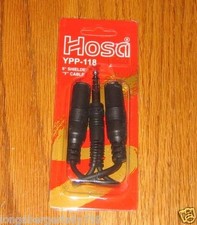 1/4 STEREO MALE 2 STEREO FEMALE Y CABLE ADAPTER CORD SHIELDED SIGNAL SPLITTER