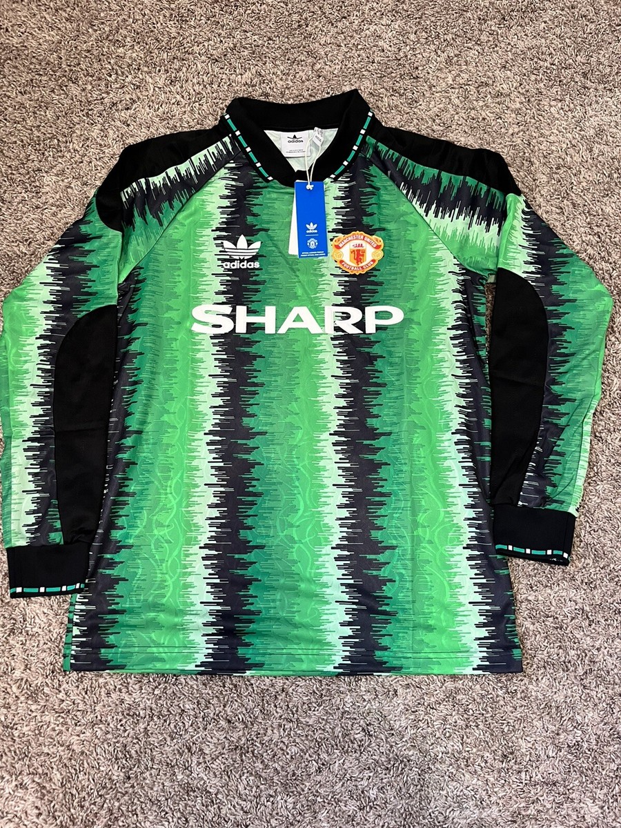 Manchester United Jersey 90 Goalkeeper Soccer Shirt Adidas Size-M