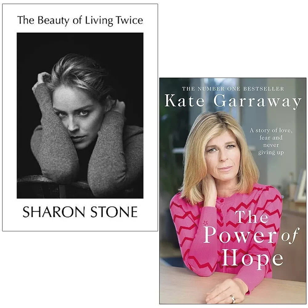 Beauty of Living Twice Sharon Stone,Power Of Hope Kate Garraway 2 Books Set