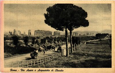 Vintage Postcard- VIA APPIA E ACQUEDOTTO DI CLAUDIO, ROMA, ITALY