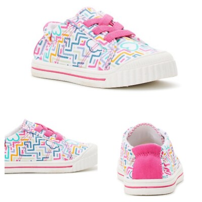 New Girls Wonder Nation Casual Canvas Slip On Bump Toe Sneaker Shoes US 12 EU 30