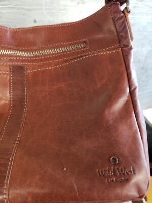 Women's Wild West Los Angeles Brown Distressed Leather Crossbody