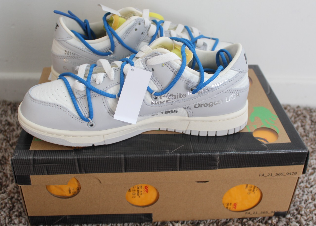 OFF WHITE X NIKE Uomo Taglia 7 Nike Off White x Dunk Low Lotto 10 di 50 Spedizione veloce