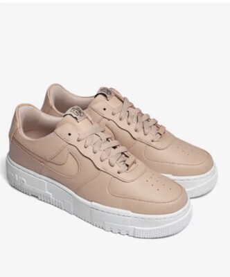 Nike Air Force One Pixel Low Particle Beige Shoes Sz Leather