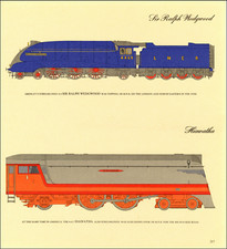1973 Vintage Print Sir Ralph Wedgwood and Hiwatha Train 1930 Streamline Railroad