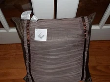 NWT Waterford Ballina Mocha Gathered Laced Decorative Bed Pillow 20x20