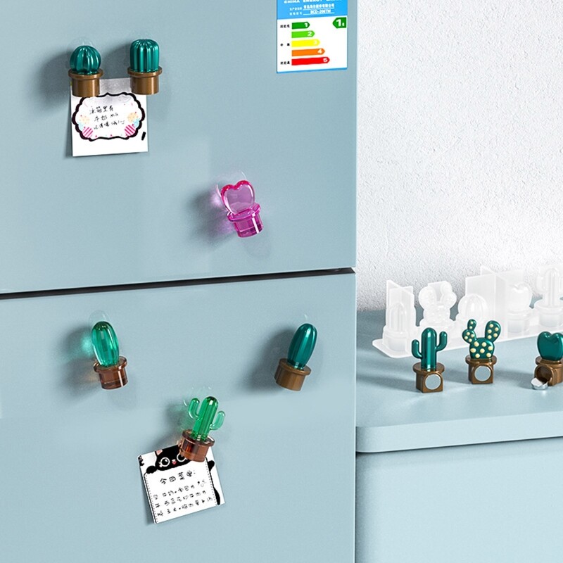 DIY Crystal Epoxy Resin Mold Irregular Cactus Refrigerator Sticker Silicone Mold