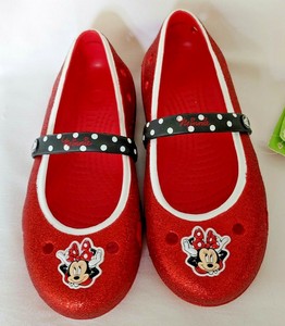 red sparkly ballet flats
