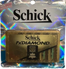 SCHICK FX DIAMOND #10 REFILL BLADES, DISCONTINUED, DAMAGED PACKAGE  FREE SHIPING