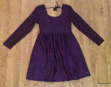Xhilaration Long Sleeve Lace A Line Dress, Plum Purple, S