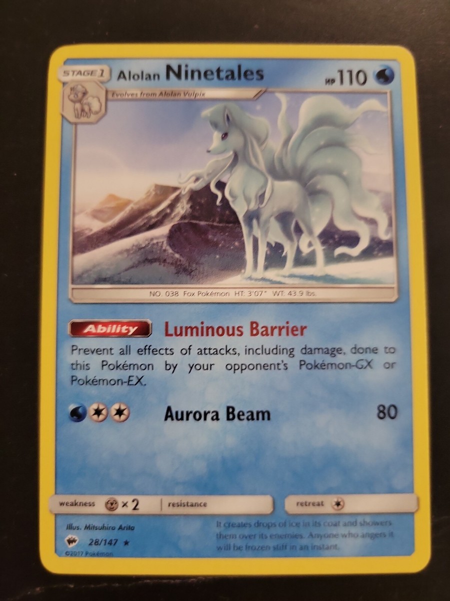 Pokemon TCG Card 2017 Burning Shadows - Alolan Ninetales 28/147 | eBay