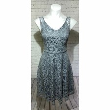 Dressystar Women Floral Lace Bridesmaid Party Dress Short Prom Dress V Neck