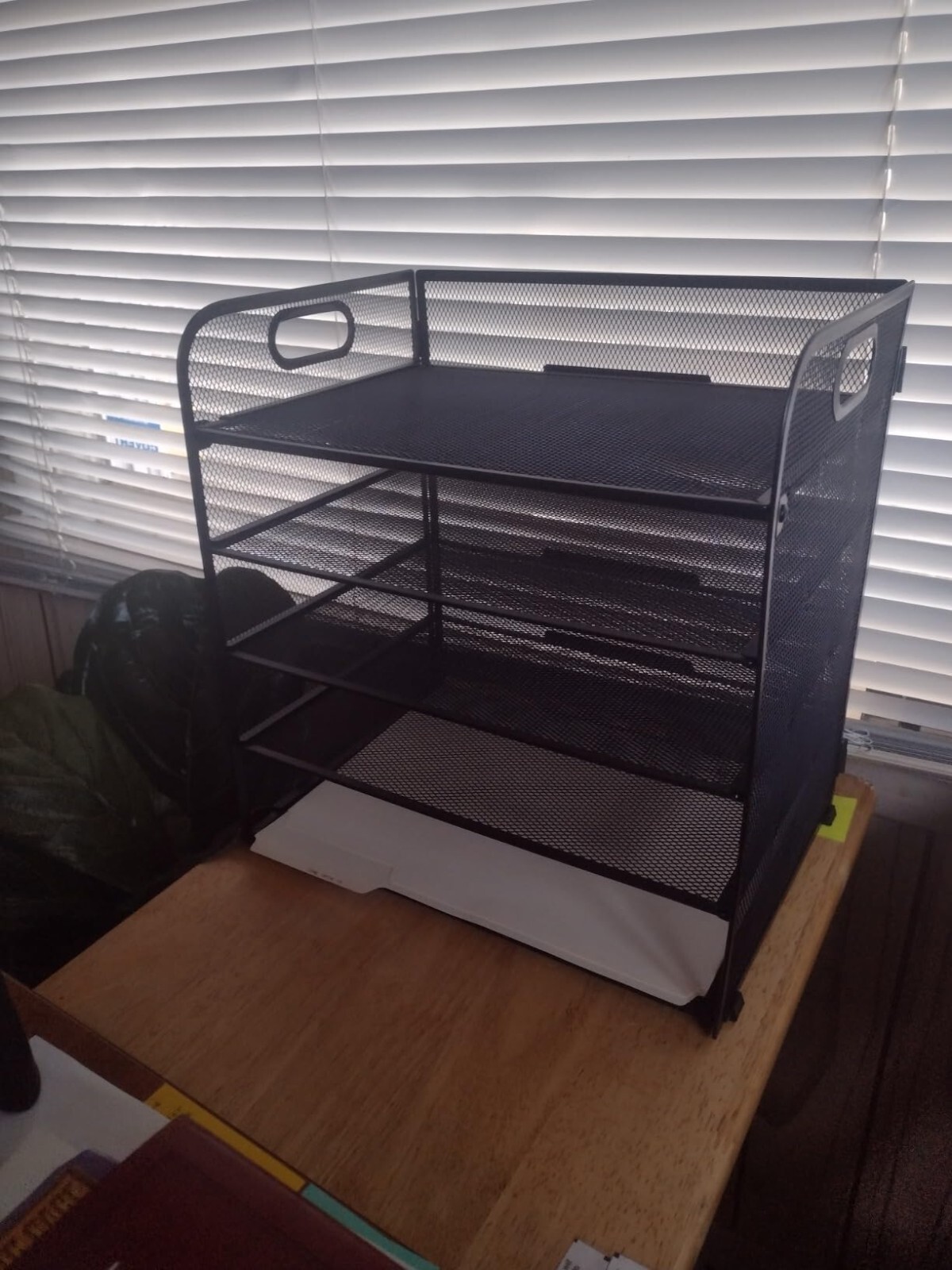 5-Tray Mesh Desk Organizer with Handle for Papers and Files-image