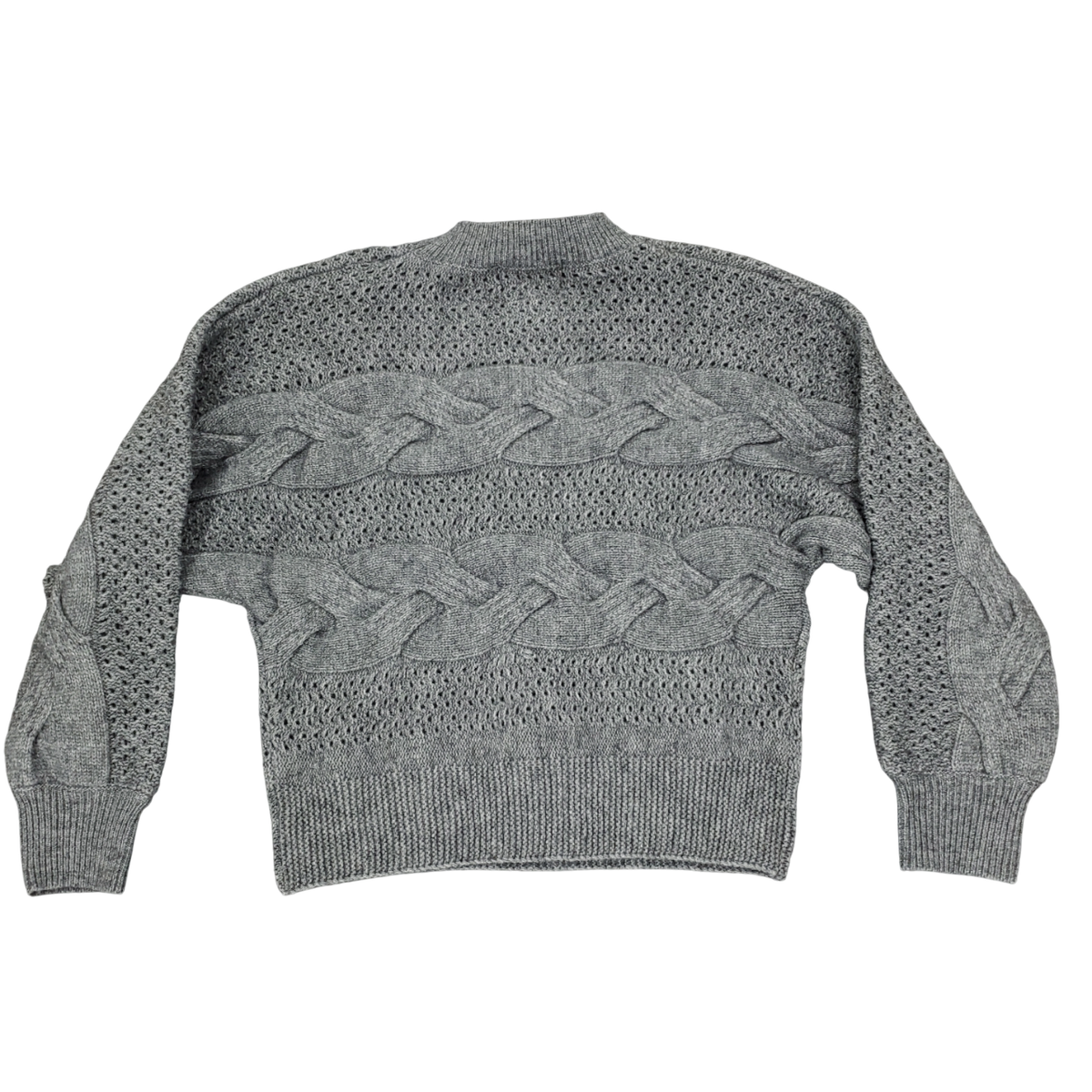 Oliver O Sweater Womens Medium Gray Cable Knit Acrylic Blend