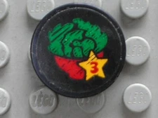 LEGO Black Tile Round 2x2 Salad Bowl Red Number 3 Sticker 14769pb279 Set 41311