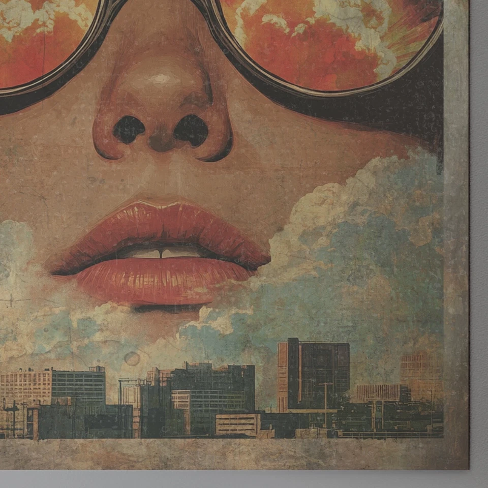 Arte de pared vintage ATOMIC BOMB NUKE GIRL, póster de la Guerra Mundial del Apocalipsis nuclear Foto 3 de 4