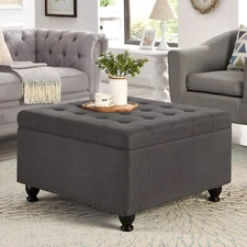 Storage Ottoman Bench button tufted Coffee Table Footrest for LivingRoom Bedroom