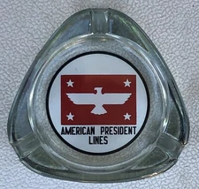 American President Lines Ashtray Glass with Logo