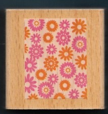 FLOWER DAISY BACKGROUND medium DARICE NEW Wood Mount craft hobby RUBBER STAMP