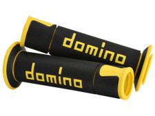Domino "A450" Sportbike Grips Black/Yellow  Open 