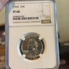 1964 Washington Silver Proof Quarter NGC PF68