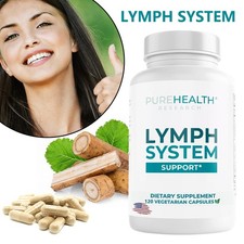 PureHealth Research Lymphatic System Support 60 Capsules - Relieves Leg Swelling