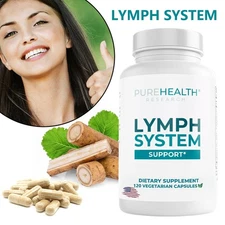 PureHealth Research Lymphatic System Support 60 Capsules - Relieves Leg Swelling