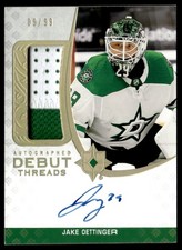 2020-21 Upper Deck Ultimate Collection Debut Threads Jake Oettinger Rookie Auto